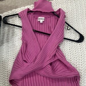 Purple Ribbed Sleeveless Top